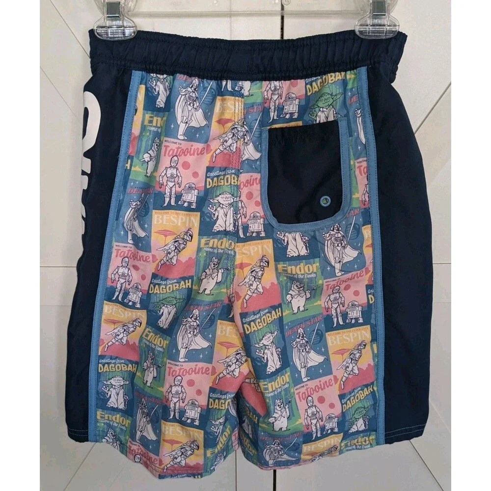 Star Wars Boys Swim Trunks 11/12 Yoda Vader Endor Board Shorts